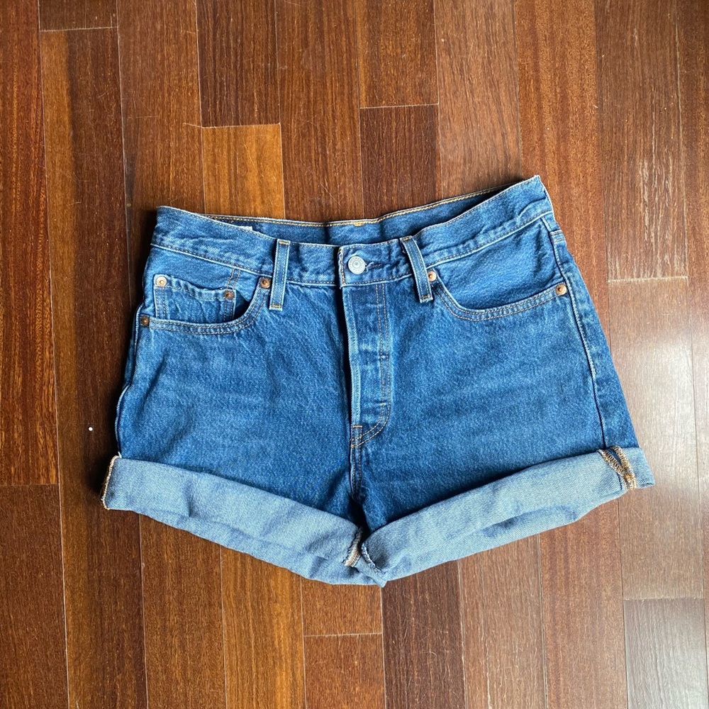 Levi Strauss | High Waisted Cuff Denim Shorts